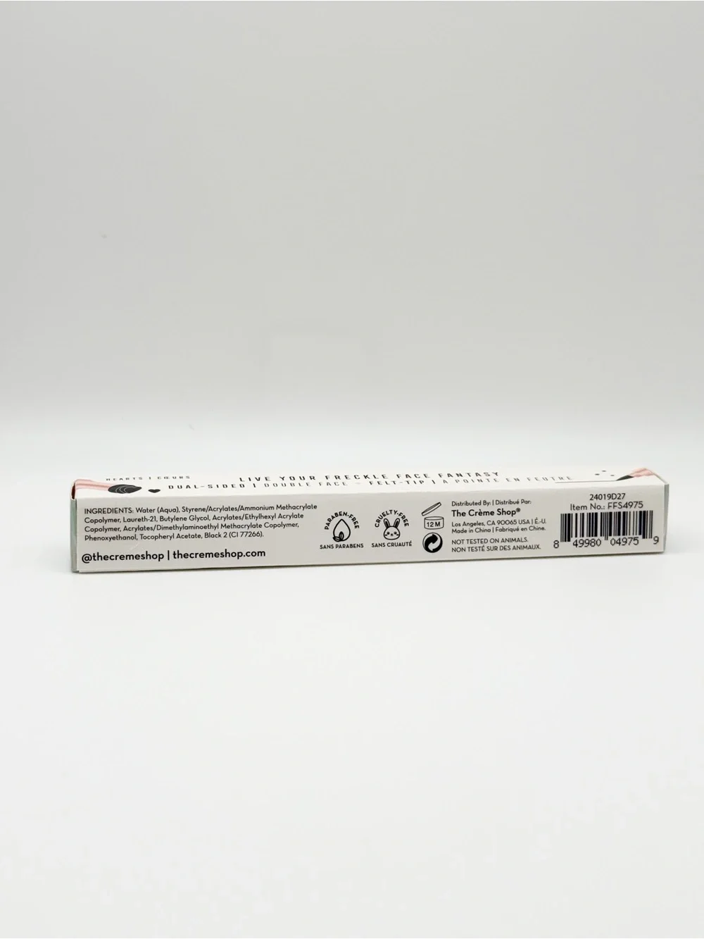 2 Pack The Crème Shop Dual-Ended Eyeliner Pen w/ Heart Face Stamp Black Eyeliner